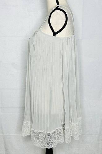 Victoria's Secret  Angels Sz S/M Gray Sheer Babydoll Pleated Chiffon Nightie