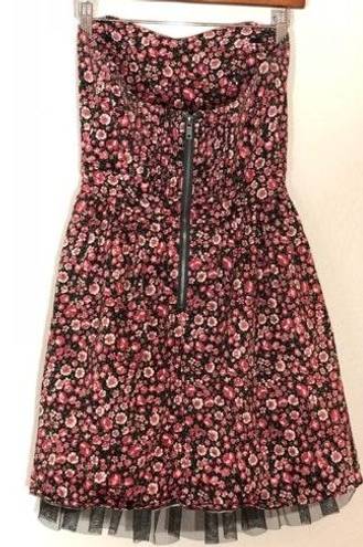 PacSun Strapless Sweetheart Floral Dress 