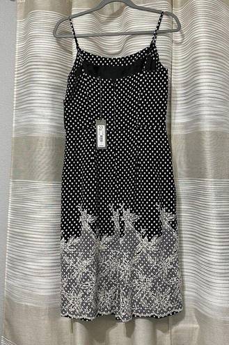 Krass&co Eva Mendes Dress NY &  Black White Polka Dot Lace Overlay Sz 8 $79