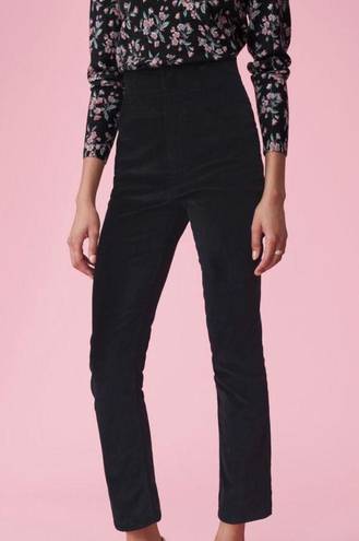 Rebecca Taylor NWT  Soft Black High Waisted Velveteen Pants Size 6