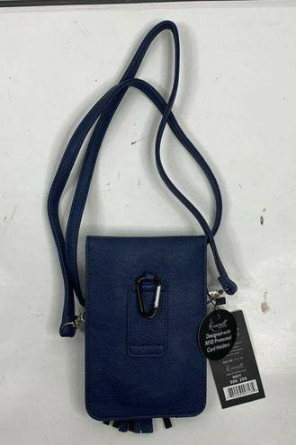 Harper K. Carroll  RFID Protected Secure Style Vegan Faux Leather Blue Crossbody