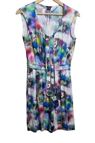 Mulberry  Sleeveless Front Zipper Watercolor Dress Sz. 4