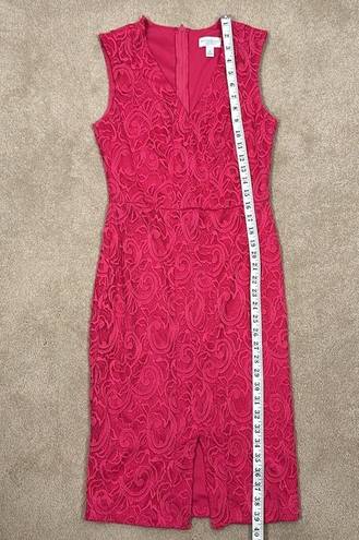 Bisou Bisou  Michele Bohbot Pink Lace Overlay Eyelet Lined Sleeveless Dress 4