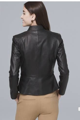 White House | Black Market Petite Stud-Detail Leather Jacket Sz XXS