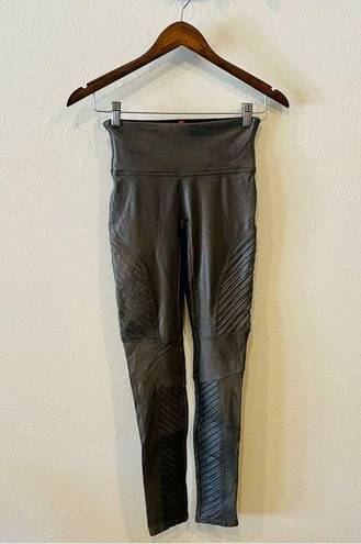 Spanx  Faux Leather Moto Leggings in Gunmetal