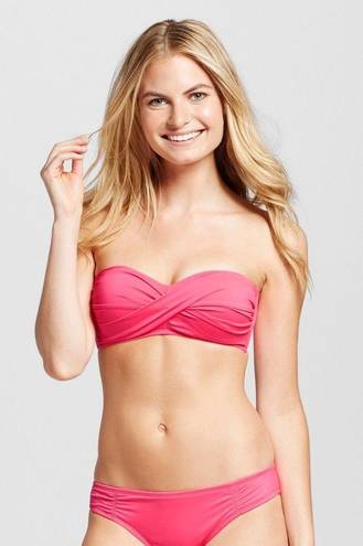 Mossimo Supply Co Watermelon Pink Twist Bikini Top