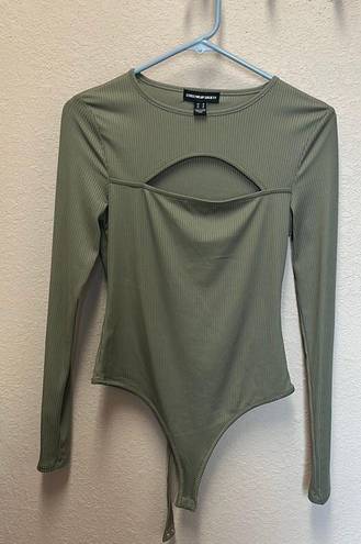 Army Green Peekaboo Bodysuit Size M