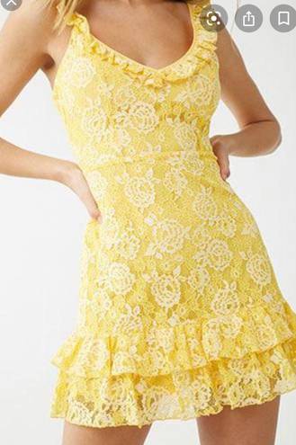 Forever 21 Yellow Lace Dress