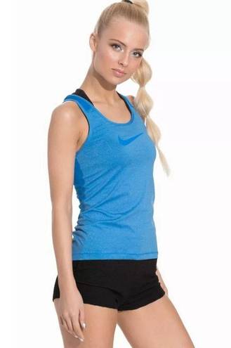 Nike  Pro Cool Training Athletic Workout Racerback Tank Top in Blue Size Large