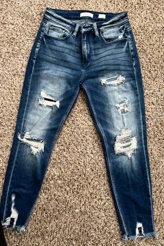 KanCan USA Mid-Rise Distressed Skinny Jeans