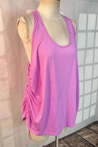 Avia  pink racer back side drawstring workout tank top size xxl