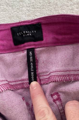 Celebrity Pink pants midrise ankle skinny button/zip closure size 11/30