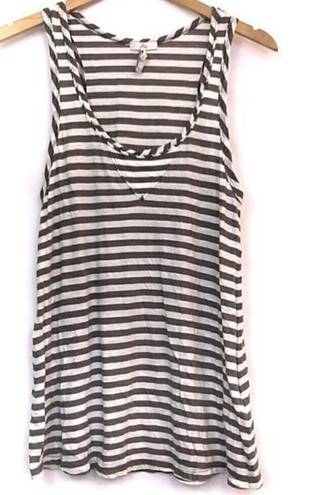 Joie  Scout Tank Gray White Striped Pima Cotton Top 100% Pima Cotton Sleeveless