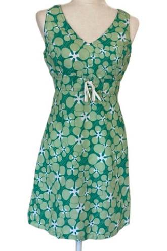 Patagonia Water Girl Green Floral Women’s Back Zip Mini Swim Dress Size 6