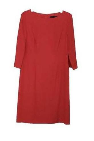 Preston & York Size 10 Dress Red 3/4 Sleeves Women Dress