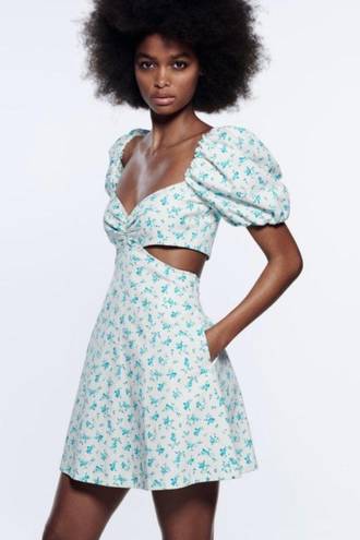 ZARA Floral Cut Out Dress