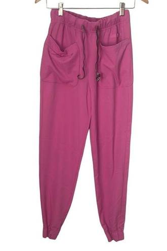 Cuddl Duds Climate Right by  Modern Fit Slim Straight Scrub Jogger XS Pink