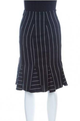 Emporio Armani  Striped Wool Skirt Black & White