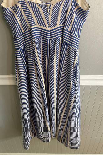 Lush Clothing Lush Women’s Blue White Cut Out Midi Dress Size Small