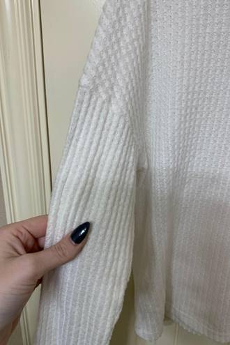 Charlotte Russe Cropped Waffle Knit  Long Sleeve