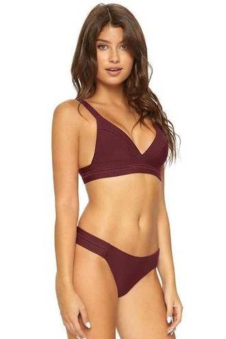 PilyQ  ☀︎︎ ︎Ellie Cut Out Detail D Cup Halter Bikini Top ☀︎︎ Wine ☀︎ XL Fits DD