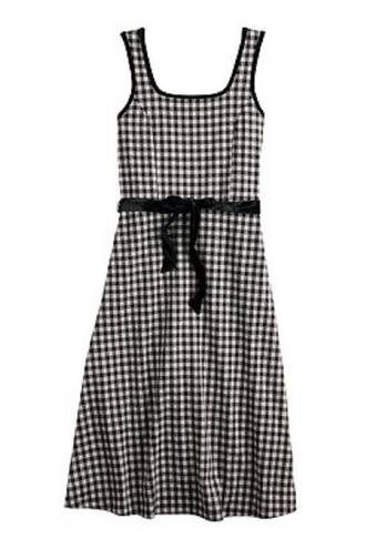 Draper James NWT  Sleeveless Knot-Waist Midi Dress Black & White Gingham Size XXL