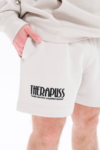 Pass That Puss Therapists Sweat Shorts Tan Size L