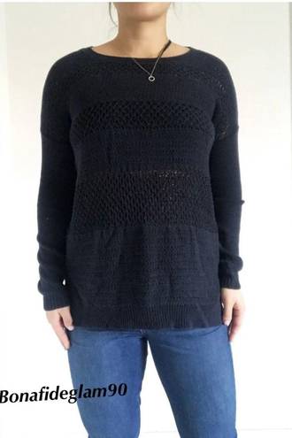 Helmut Lang navy blue Muted Web Pullover Sweater size P