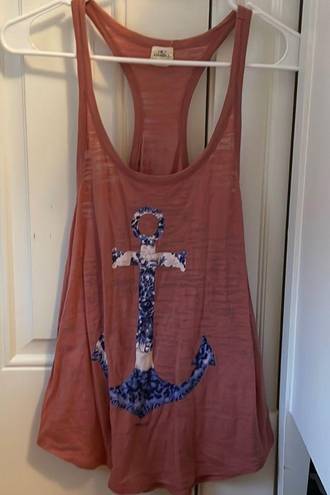 O'Neill Pink razor back tank with anchor on front. Size M from .