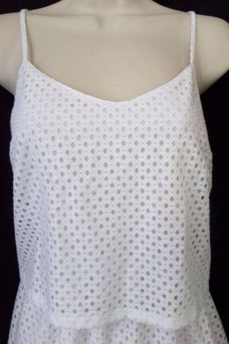 The Loft "" WHITE EYELET OVERLAY TOP CAREER CASUAL DRESS SIZE: 8 NWT $80