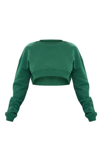 Pretty Little Thing Green Cropped Crewneck 