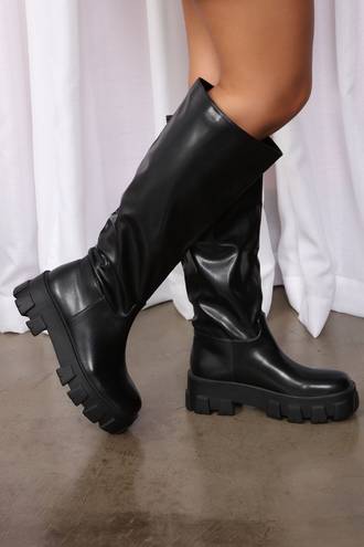 FashioNova Black Knee High Boots