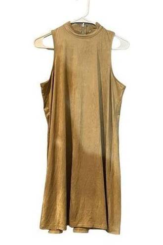 Sans Souci  Faux Suede High Neck Sleeveless Dress Size Medium