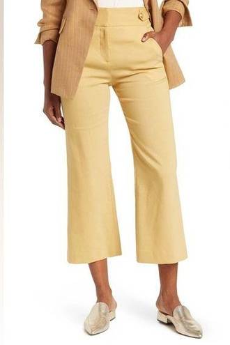 Veronica Beard  • Aubrie High Rise Wide Leg Linen Crop Pant Vintage Yellow