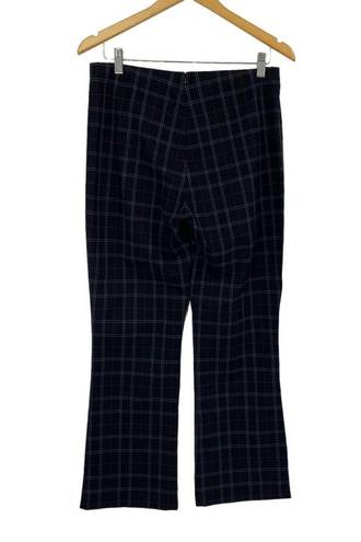 Bailey 44 High Rise Pants Versatile Black & Gray Windowpane Plaid Womens Large