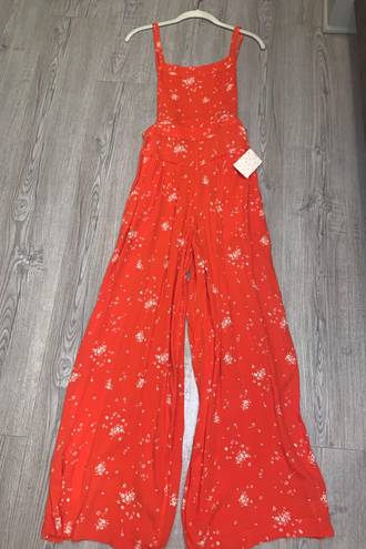 Free People Orange Jumpsuit