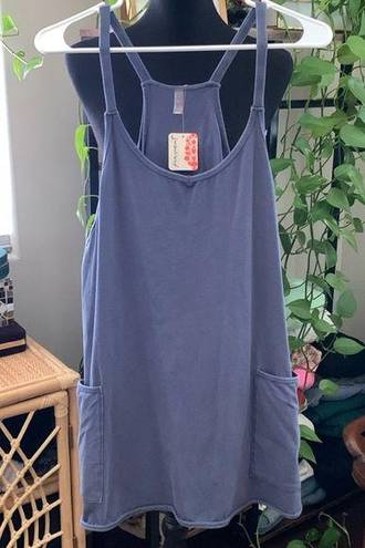 Free People Movement NWT  Hot Shot Mini Dress Blue Indigo Romper