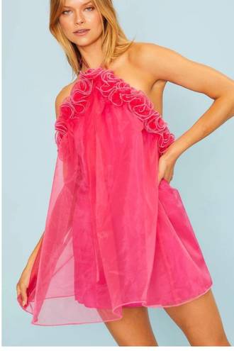 Main Strip L  Pink Organza Dress