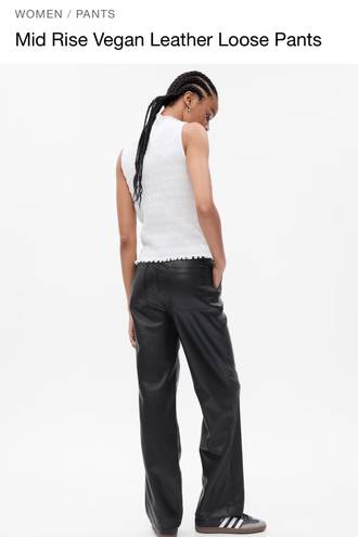 Gap Mid Rise Vegan Leather Loose Pants