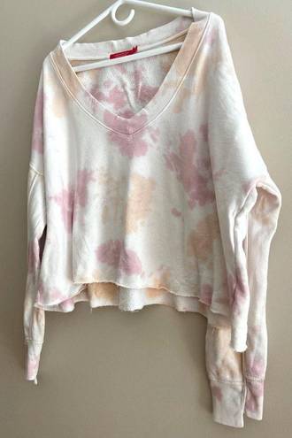 n:philanthropy  Large Aries Tie Dye Cropped Sweatshirt Mauve Moon