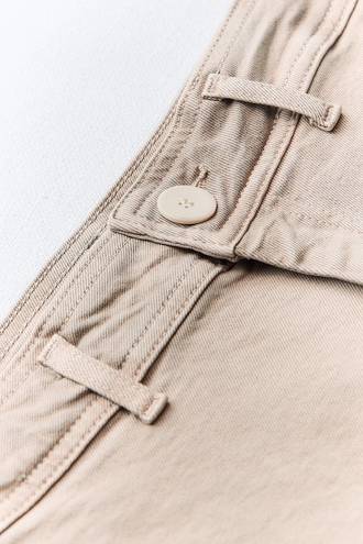 ZARA Marine Straight High Rise Jeans in Sand/Brown