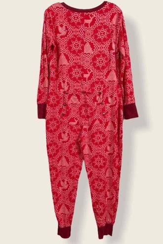 One Piece Hearth & Hand Magnolia  Pajamas Unisex Adult Red & White “Snowflake” XL