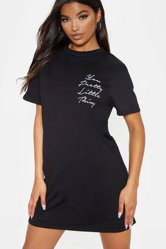 Pretty Little Thing T Shirt Dress Black Size 6