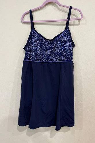 Maxine of Hollywood Maxine Navy Blue Dress Bathing Suit Full Coverage