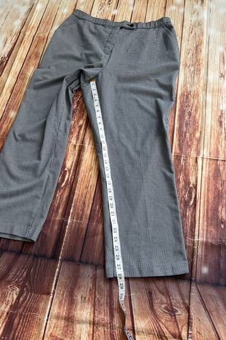 Investments Women’s Black and White Plaid Trousers Pants Side Pockets Size 18S