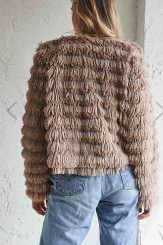 Main Strip faux fur jacket