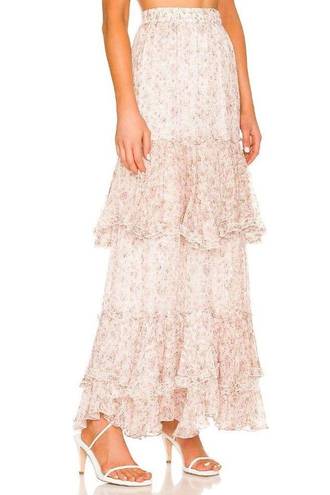 Rococo  SAND Vie Maxi Skirt in Off White & Pink XSmall New Womens Long