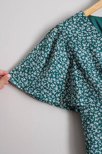 Francesca's Francesca’s Green Floral Jumpsuit