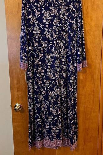 Oscar de la Renta  Pink Label Floral Zip Housecoat Lounger Nightgown Muumuu L/XL