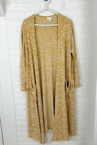 LuLaRoe  Yellow Heather Long Maxi Duster Cardigan Sweater Size M